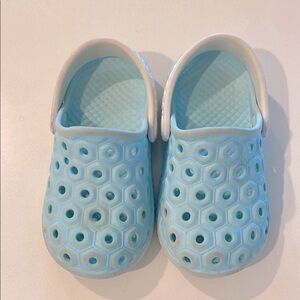 Kids Blue and White Clogs